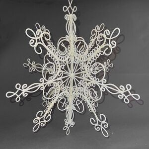 Oversized White Hanging Snowflake Decoration